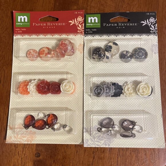 Making Memories Paper Reverie Embellishment Baubles, Set of 4 - Sealed - Picture 2 of 3